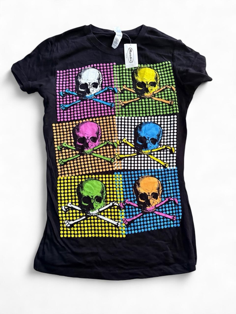 NWT Mandee Pop-Art Skull & Crossbones Graphic Tee – Black